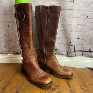Nicole Womens size 5.5M brown leather riding boots